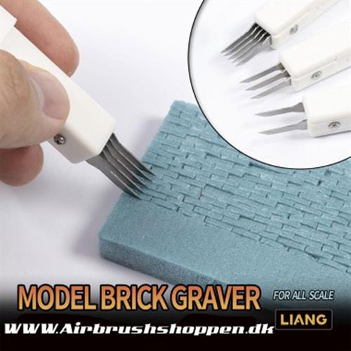 LIANG 0227A - Model Brick Graver for Dioramas - Handle + 20 Blades (1/35 1/48 1/72)